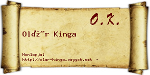 Olár Kinga névjegykártya